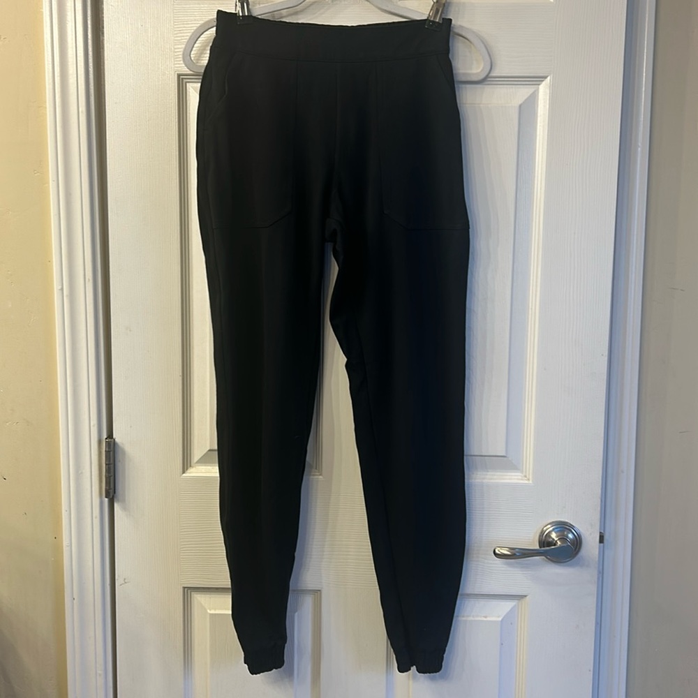 SPANX black jogger style pants.